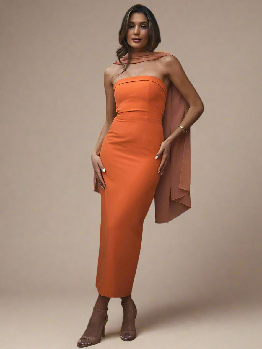 Scarf Collar Strapless Sexy Maxi Dress Women Gown Off-Shoulder Sleeveless Backless Bodycon Club Party Long Dress 2025